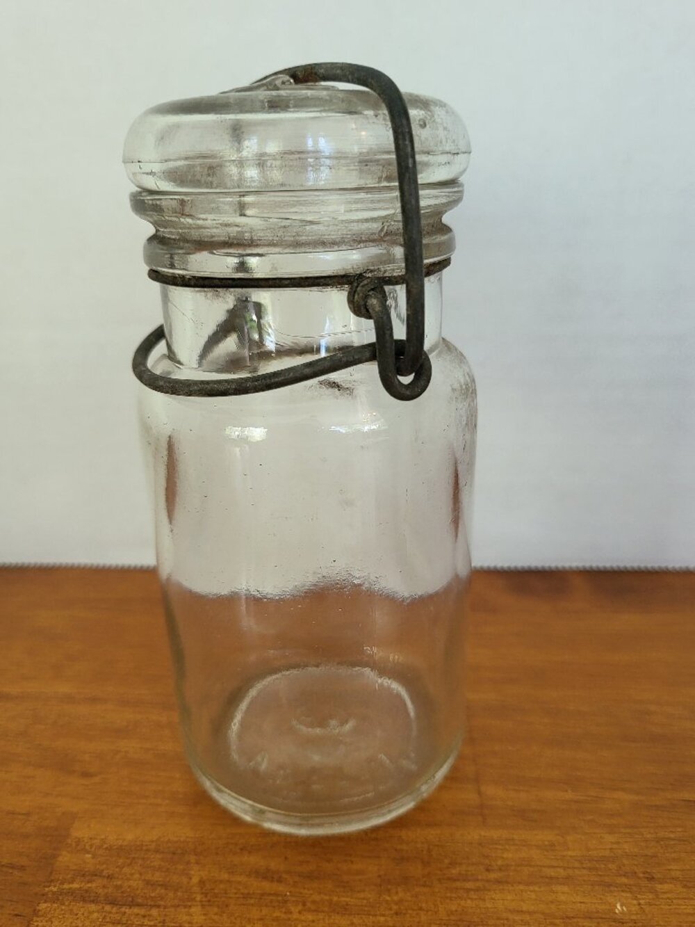 Vintage Anchor Hocking Canning Jar with Glass Lid and Wire Bail Rustic Farmhouse